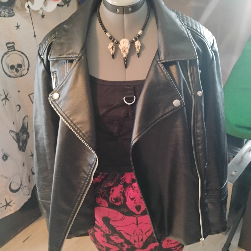 Black Leather Jacket Goth Punk The Craft